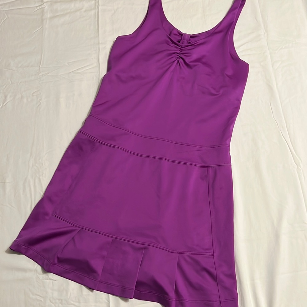 Calvin Klein Purple Ruched Slip Dress